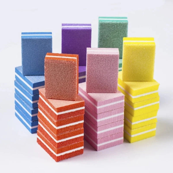Mini Nail Buffer Blocks – 3 × 2 cm, Assorted Colours-5 Piece- 7017
