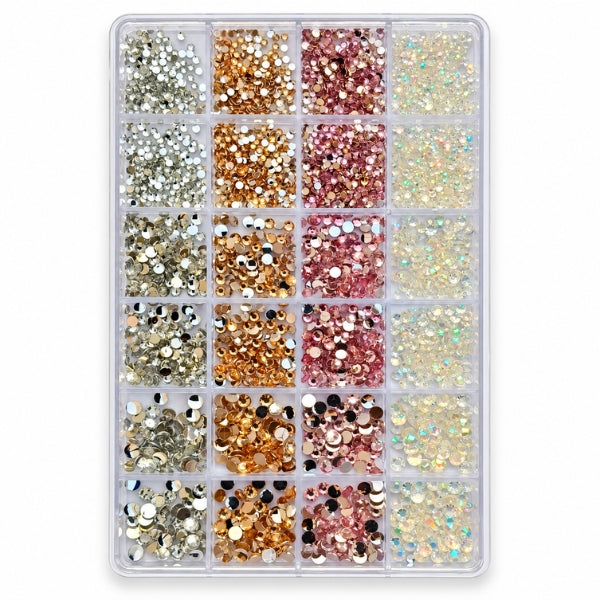 Nail Art Rhinestones – 24-Grid Mixed Colours and Sizes-5103