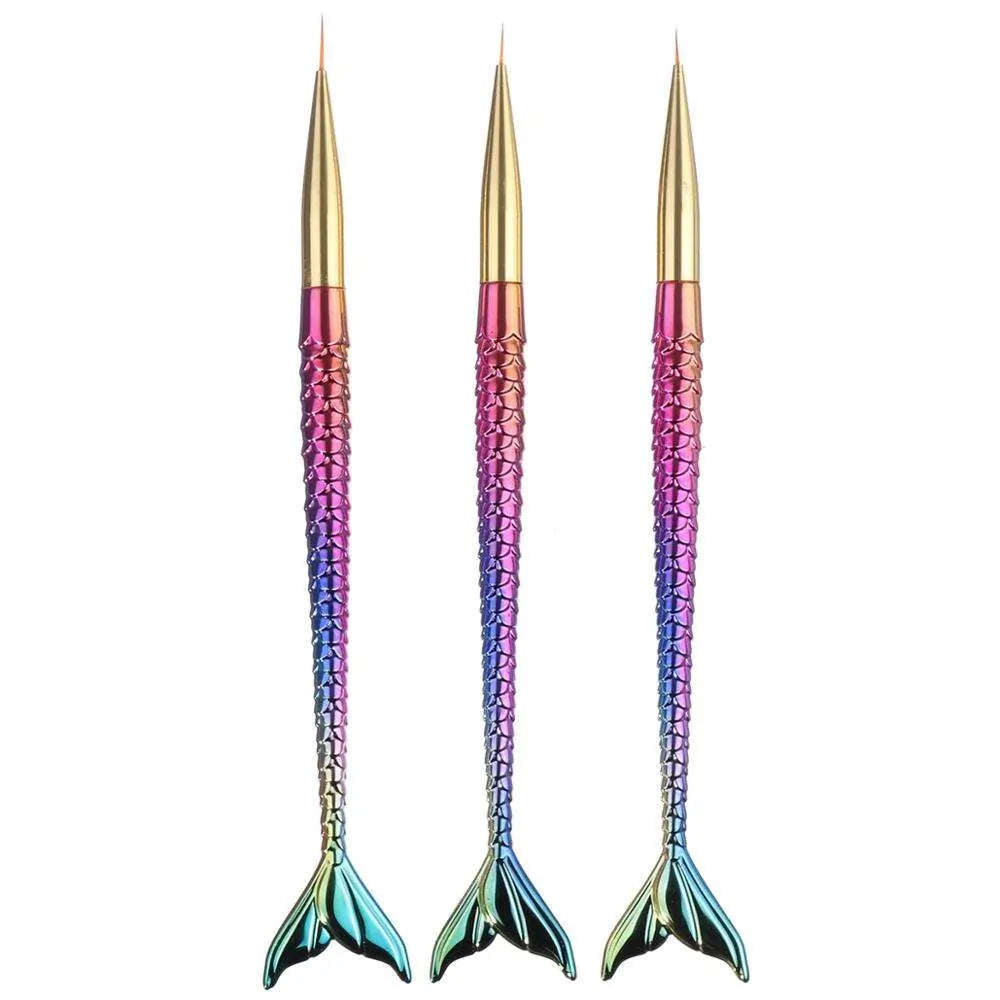 Synthetic Liner  Brushes Mermaid Handle - Set of 3 -1010