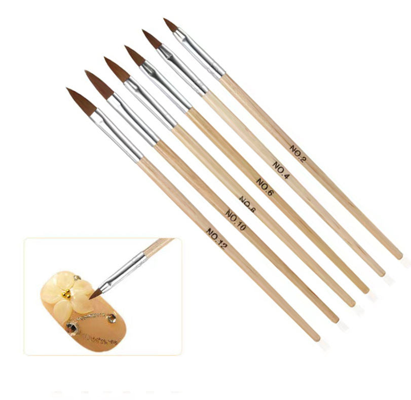 Professional Acrylic Nail Brush Set (6 Sizes) 1002