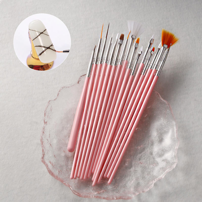 SAVNI Professional Nail Art Brush Set – 15 Pieces 1008