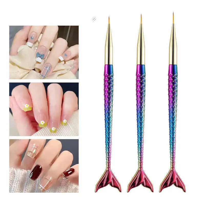 Synthetic Liner  Brushes Mermaid Handle - Set of 3 -1010
