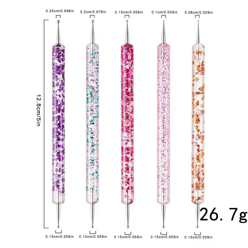 5 Pcs Nail Art Dotting Pen Crystal Beads 2003
