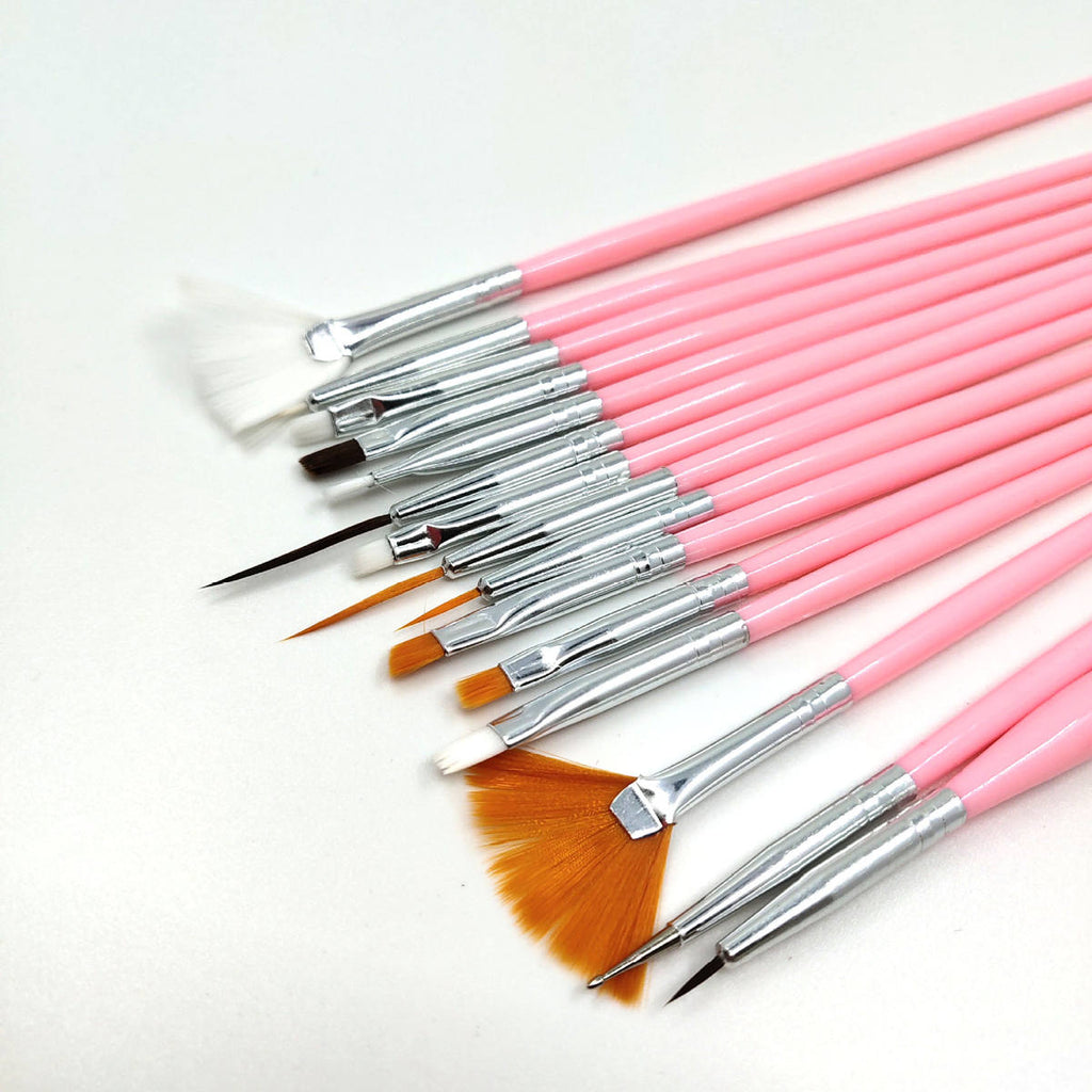 SAVNI Professional Nail Art Brush Set – 15 Pieces 1008