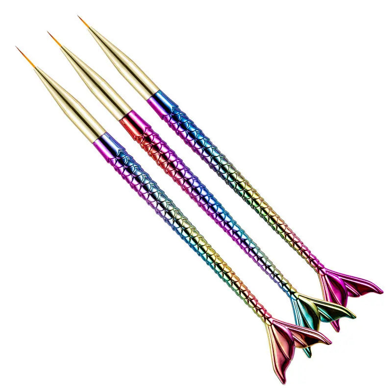 Synthetic Liner  Brushes Mermaid Handle - Set of 3 -1010